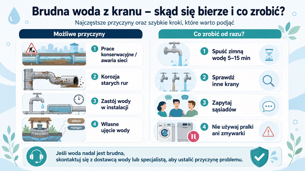 skąd się bierze brudna woda z kranu