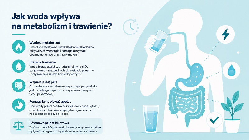 jak woda wpływa na metabolizm i trawienie